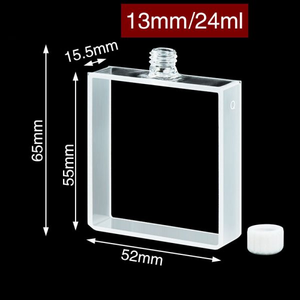 C132TS 13mm Screw Cap Large Area Cuvette 34ml Two way Light Screw Cap 1pc ea