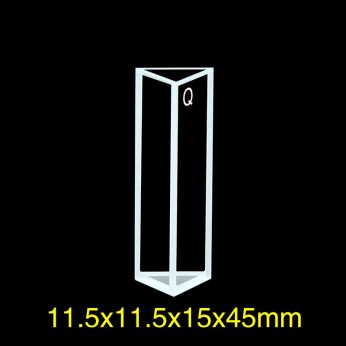 Quartz 11.5/15 Triangular Cuvette , 1.75ml, Standard 80, three-way light, Stopper, 1pc/ea, C153SS