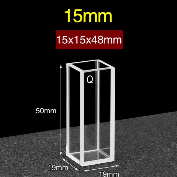 C155CR 15mm Quartz Fluorescence Cuvette 8.6ml Five Way Light PTFE Cap 1pc ea