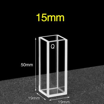 Quartz 15mm Cuvette Sample Cell, 8.6ml, Standard 80, Five-Way Light, PTFE Cap, 1pc/ea, C155CS
