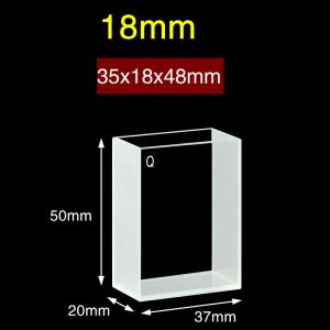 Quartz 18mm Quartz Two-Way Cuvette, 24ml, Sintered 83, Two-way Light, No Cover, 1pc/ea, C182CR
