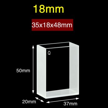 Quartz 18mm Quartz Two-Way Cuvette, 24ml, Sintered 83, Two-way Light, PTFE Cap, 1pc/ea, C182CR