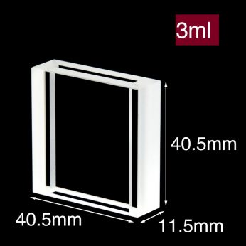 Quartz 2.5mm Quartz Sample Flow Cell, 3ml, Standard 80, Two-way Light, PTFE Cap, 1pc/ea, C2.52CS