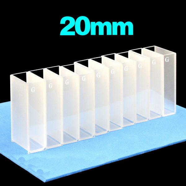 C202CA2 20mm Glass Cuvette 7ml Two way Light PTFE Cap Pack of ten