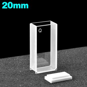 Quartz 10mm Path / 20mm Body Large Surface Cuvette, 7 ml, Sintered 80, Two-way Light, PTFE Cap, C202CA3