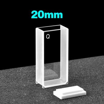 Quartz 20mm Standard  Cuvette, 7ml, Sintered 80, Two-way Light, PTFE Cap, 1pc/ea, C202CA4