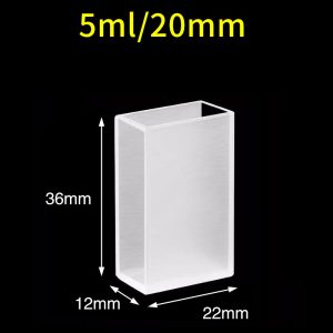 Glass 20mm Custom Glass Cuvette, 5ml, Custom Version, Two-way Light, Open-Top, 1pc/ea, C202CC
