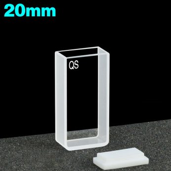 Quartz 20mm Large Surface Light-
Transmitting Cuvette, 10mm, Molded 83, Two-way Light, PTFE Cap, 1pc/ea, C202CE1