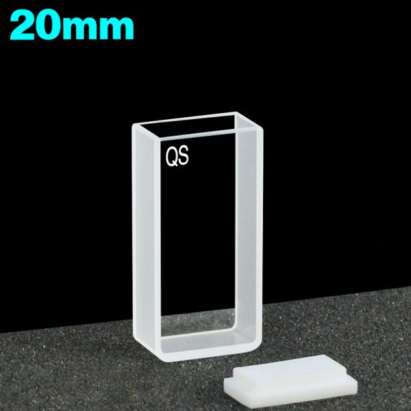 C202CE1 20mm Large Surface Light Transmitting Cuvette 10mm Two way Light PTFE Cap 1pc ea