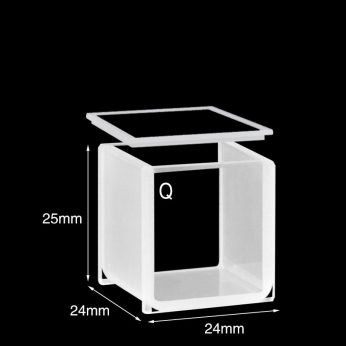 Quartz 20mm Standard Cuvette With Lid, 8ml, Sintered 83, Two-way Light, Quartz Cover, 1pc/ea, C202CR11
