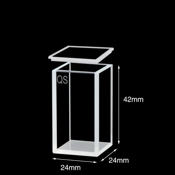 C202CR12 20mm Standard Cuvette With Lid 8ml Four Way Light Quartz Cover 1pc ea