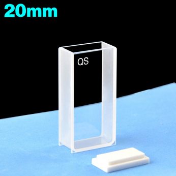 Quartz 20mm Large Surface Light-
Transmitting Cuvette, 10mm, Sintered 83, Two-way Light, PTFE Cap, 1pc/ea, C202CR6