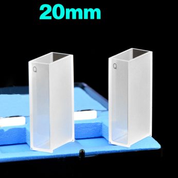Quartz 20mm Standard Cuvette, 7ml, Standard 80, Two-way Light, PTFE Cap, Pack of Two, C202CS
