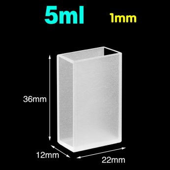 Glass 20mm Glass Cuvette, 5ml, Standard 80, Two-way Light, PTFE Cap, 1pc/ea, C202CS1
