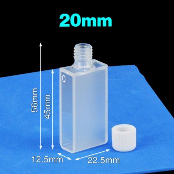 Quartz 20mm Threaded Cuvette, 7ml, Sintered 83, Two-Way Light, Screw Cap, 1pc/ea, C202TR