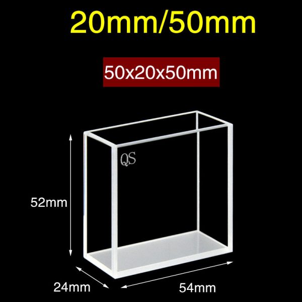 C204CR 50 20mm Quartz Fluorescence Cuvette 40ml Four Way Light PTFE Cap 1pc ea