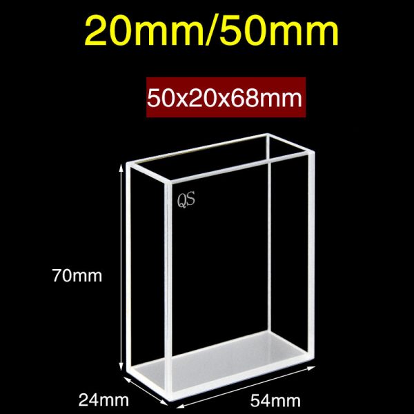 C204CR1 50 20mm Quartz Fluorescence Cuvette 54.4ml Four Way Light PTFE Cap 1pc ea