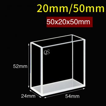 Quartz 20/50mm Fluorescence Sample Cell, 40ml, Standard 80, Four-Way Light, PTFE Cap, 1pc/ea, C204CS