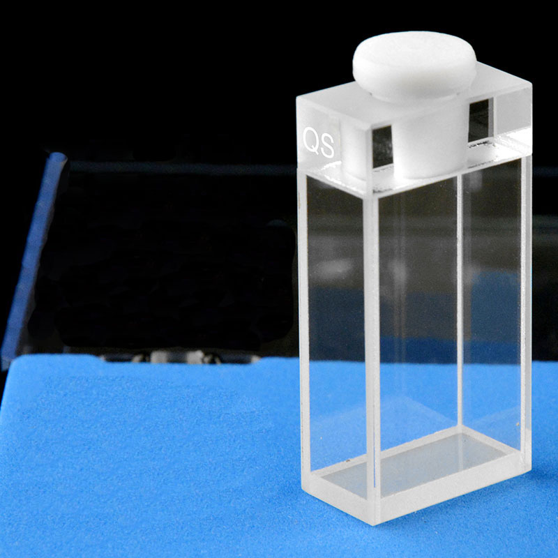 Quartz 20mm Fluorescence Stopper Cuvette, 7ml, Standard 80, Four-Way Light, Stopper, 1pc/ea, C204SS