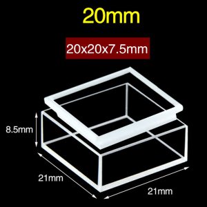 Quartz 20mm Cuvette With Cover Made Of Quartz For Fluorescence, 2.4ml, Sintered 83, Five-Way Light, Quartz Cover, 1pc/ea, C205CR3
