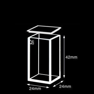 Quartz 20mm Standard Cuvette With Lid, 8ml, Sintered 83, Five-Way Light, Quartz Cover, 1pc/ea, C205CR4