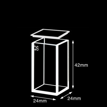 Quartz 20mm Standard Cuvette With Lid, 8ml, Sintered 83, Five-Way Light, Quartz Cover, 1pc/ea, C205CR4