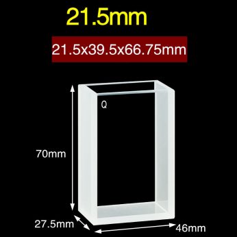 Quartz 21.5mm Quartz Two-Way Cuvette, 45ml, Sintered 83, Two-way Light, PTFE Cap, 1pc/ea, C21.52CR