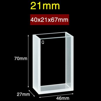 Quartz 21mm Quartz Two-Way Cuvette, 45ml, Sintered 83, Two-way Light, PTFE Cap, 1pc/ea, C212CR