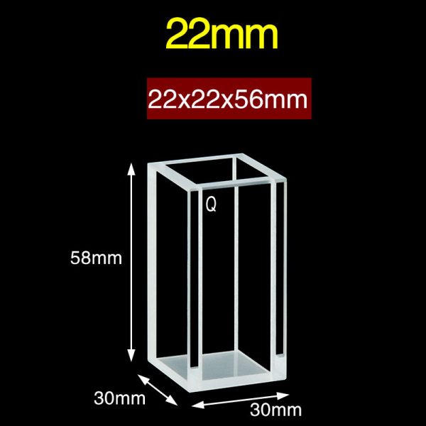 C224CR 22mm Quartz Fluorescence Cuvette 21.6ml Four Way Light PTFE Cap 1pc ea