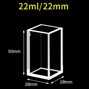 Glass 22mm Glass Fluorescence Cuvette, 22ml, Standard 80, Four-Way Light, Open-Top, 1pc/ea, C224CS