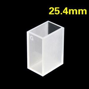 Quartz 25.4mm Glass Material Cuvette, 15ml, Standard 80, Two-way Light, Open-Top, 1pc/ea, C25.42CS2