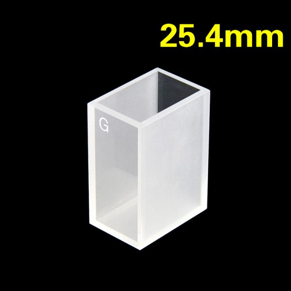 C25.42CS2 25.4mm Glass Material Cuvette 15ml Two way Light PTFE Cap 1pc ea