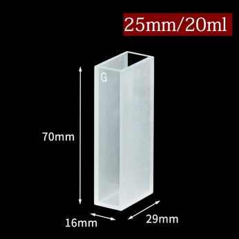 Quartz 25mm Residual Chlorine Cuvette, 20ml, Standard 80, Two-way Light, PTFE Cap, 1pc/ea, C252CS