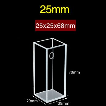 Quartz 25mm Quartz Fluorescence Cuvette, 34ml, Sintered 83, Four-Way Light, PTFE Cap, 1pc/ea, C254CR
