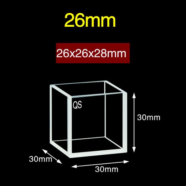 C265CR 26mm Quartz Fluorescence Cuvette 15ml Five Way Light PTFE Cap 1pc ea