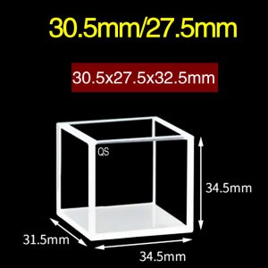 Quartz 30.5/27.5mm Quartz Fluorescence Cuvette, 21.8ml, Sintered 83, Four-Way Light, No Cap, 1pc/ea, C30.54CR