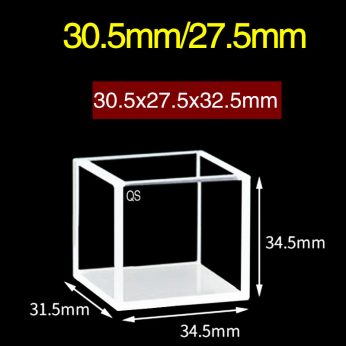 Quartz 30.5/27.5mm Quartz Fluorescence Cuvette, 21.8ml, Sintered 83, Four-Way Light, PTFE Cap, 1pc/ea, C30.54CR