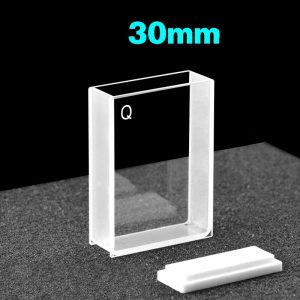 Quartz 10mm Path / 30mm Body Large Surface Cuvette, 10.5ml, Sintered 80, Two-way Light, PTFE Cap, C302CA2