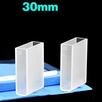 Quartz 30mm Standard Cuvette, 10.5ml, Molded 83, Two-way Light, PTFE Cap, Pack of Two, C302CE2