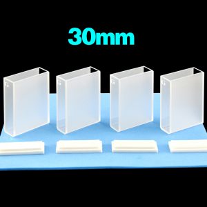Glass 30mm Glass Cuvette, 10.5ml, Molded 83, Two-way Light, PTFE Cap, Pack of Four, C302CE8