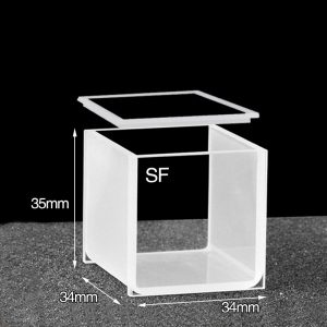 Quartz 30mm Standard Cuvette With Lid, 27ml, Sintered 83, Two-way Light, Quartz Cover, 1pc/ea, C302CE9