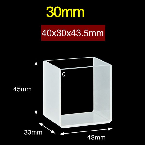 C302CR4 30mm Quartz Two Way Cuvette 41.7ml Two way Light PTFE Cap 1pc ea