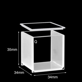Quartz 30mm Standard Cuvette With Lid, 27ml, Sintered 83, Two-way Light, Quartz Cover, 1pc/ea, C302CR8