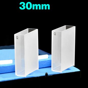 Quartz 30mm Standard Cuvette, 10.5ml, Standard 80, Two-way Light, PTFE Cap, Pack of Two, C302CS1