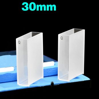 Quartz 30mm Standard Cuvette, 10.5ml, Standard 80, Two-way Light, PTFE Cap, Pack of Two, C302CS2