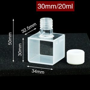 Quartz 30mm Screw-Cap Sample Cell, 20ml, Sintered 83, Two-Way Light, Screw Cap, 1pc/ea, C302TS1