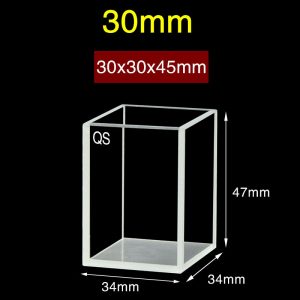 Quartz 30mm Quartz Fluorescence Cuvette, 32.4ml, Sintered 83, Four-Way Light, No Cap, 1pc/ea, C304CR