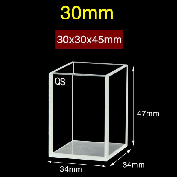 C304CR 30mm Quartz Fluorescence Cuvette 32.4ml Four Way Light PTFE Cap 1pc ea