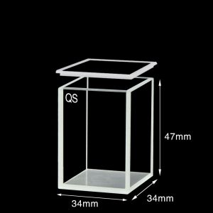 Quartz 30mm Standard Cuvette With Lid, 36ml, Sintered 83, Four-Way Light, Quartz Cover, 1pc/ea, C304CR9