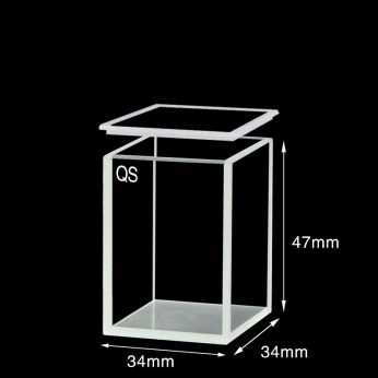 Quartz 30mm Standard Cuvette With Lid, 36ml, Sintered 83, Four-Way Light, Quartz Cover, 1pc/ea, C304CR9